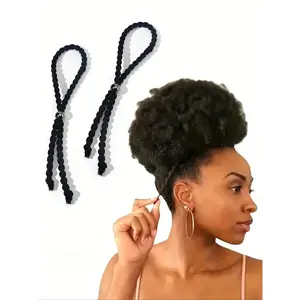 New Style Solid Color Hair Tie, High Stretch Ponytail Holder, Fashion Hair Accessories for Women & Girls, Minimalist Headwear Suitable for Thick Curly Hair, Ponytail Hairstyle