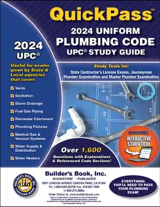Uniform Plumbing Code 2024 QuickPass Study Tool Book with Online Interactive Software