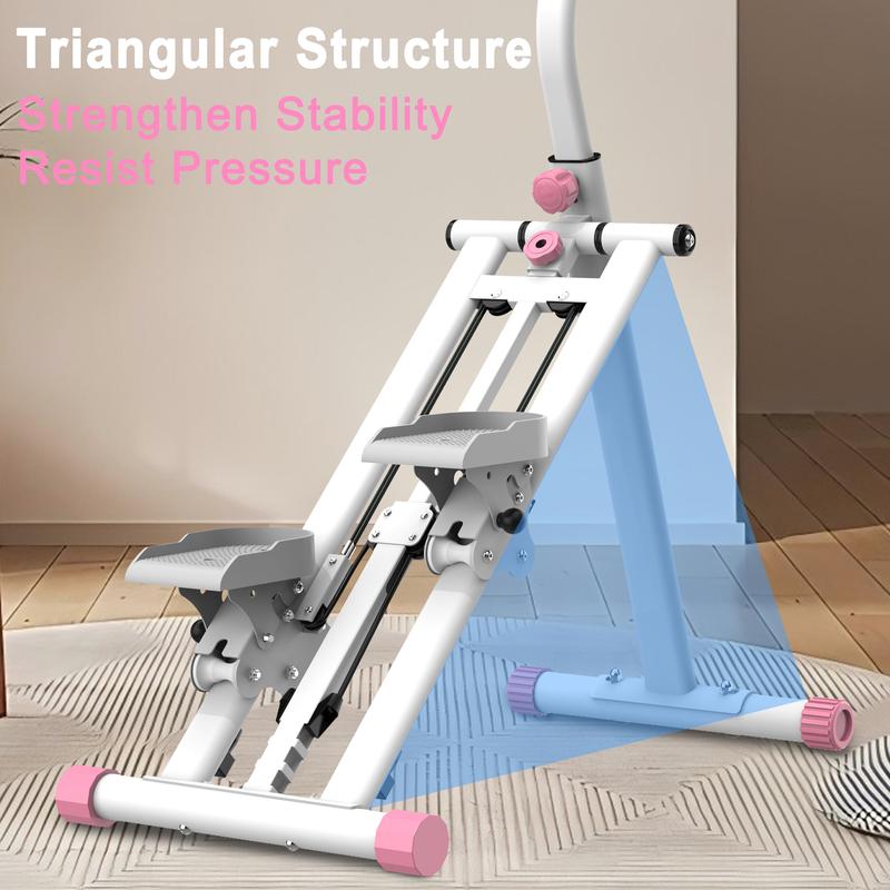 【KINMAC】330lbs Stair Stepper Climber Machine with Adjustable Resistance & Handlebar - Upgrade Vertical Climber Workout Machine for Full-Body Exercise Climber Fitness Equipment with Stable Frame-Pink