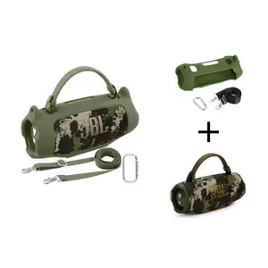 outdoor use  party essential  Bluetooth connection JBL Charge 6 and cover Waterproof Portable Bluetooth Speaker Silicone Case,Soft Protective Sleeve Cover with Shoulder  Strap for JBL Charge 6 Speaker (Black),This product includes a speake