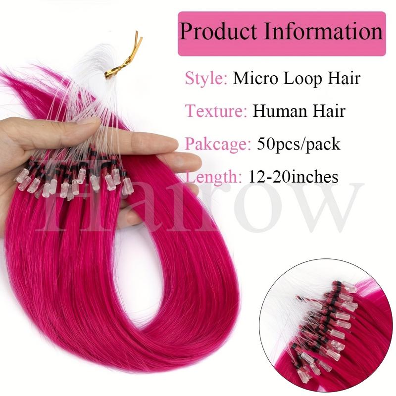 New Wholesale Hot 12" 16" 20" Colored Micro Loop Human Hair Extensions - 50pcs Pack, Straight Pink, Green, Red, Blue, Real Human Hair Microlink Extensions, 30g, Perfect for Vacation Style, Women'S Hair Accessories | Vibrant Hair Color | High-Quality H New Wholesale Hot 12" 16" 20" Colored Micro Loop Human Hair Extensions - 50pcs Pack, Straight Pink, Green, Red, Blue, Real Human Hair Microlink Extensions, 30g, Perfect for Vacation Style, Women'S Hair Accessories | Vibrant Hair Color | High-Quality H