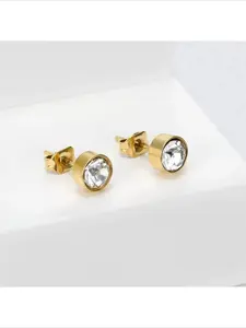 Hip Hop Unisex Zircon Titanium Steel Earrings Simple Fashion Diamond Ear Studs