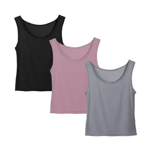 Showitty 3 Pack Women's Tank Top-Plus Size Undershirt Loose Fit Casual Round Neck Trendy Sleeveless Summer Tops