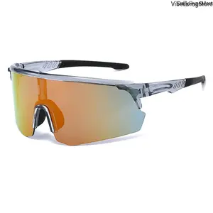 Oversized UV Protection Gradient Lens Biking Sunglasses - Outdoor Cycling Accessory, Adult Fashion Accessory