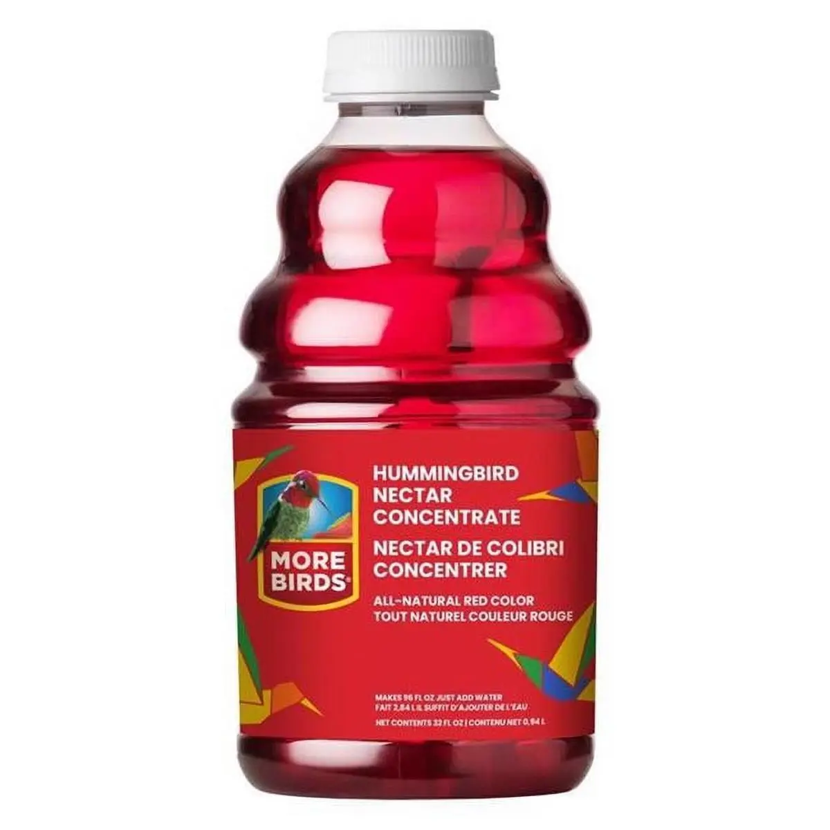 32 oz Hummingbird Vitamins & Minerals Nectar Concentrate Bottle, Red - Vitamin Boost Bird Healthcare Supplement, Health Support