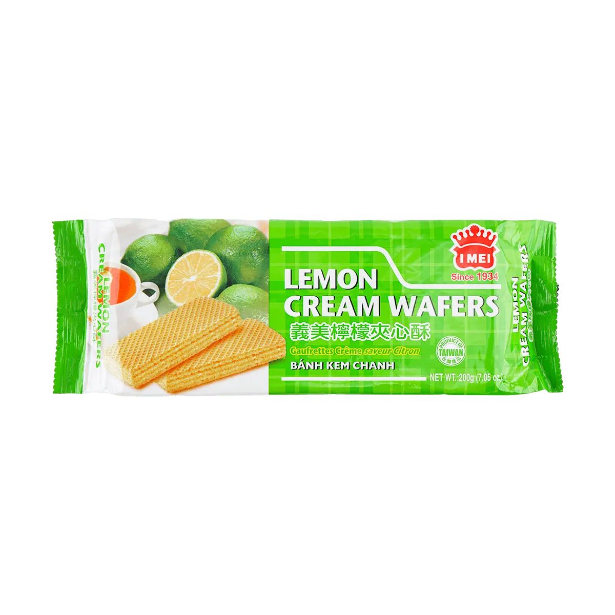 Imei Taiwan Lemon Cream Wafer Cookies 200g - Crispy Taiwanese Snack