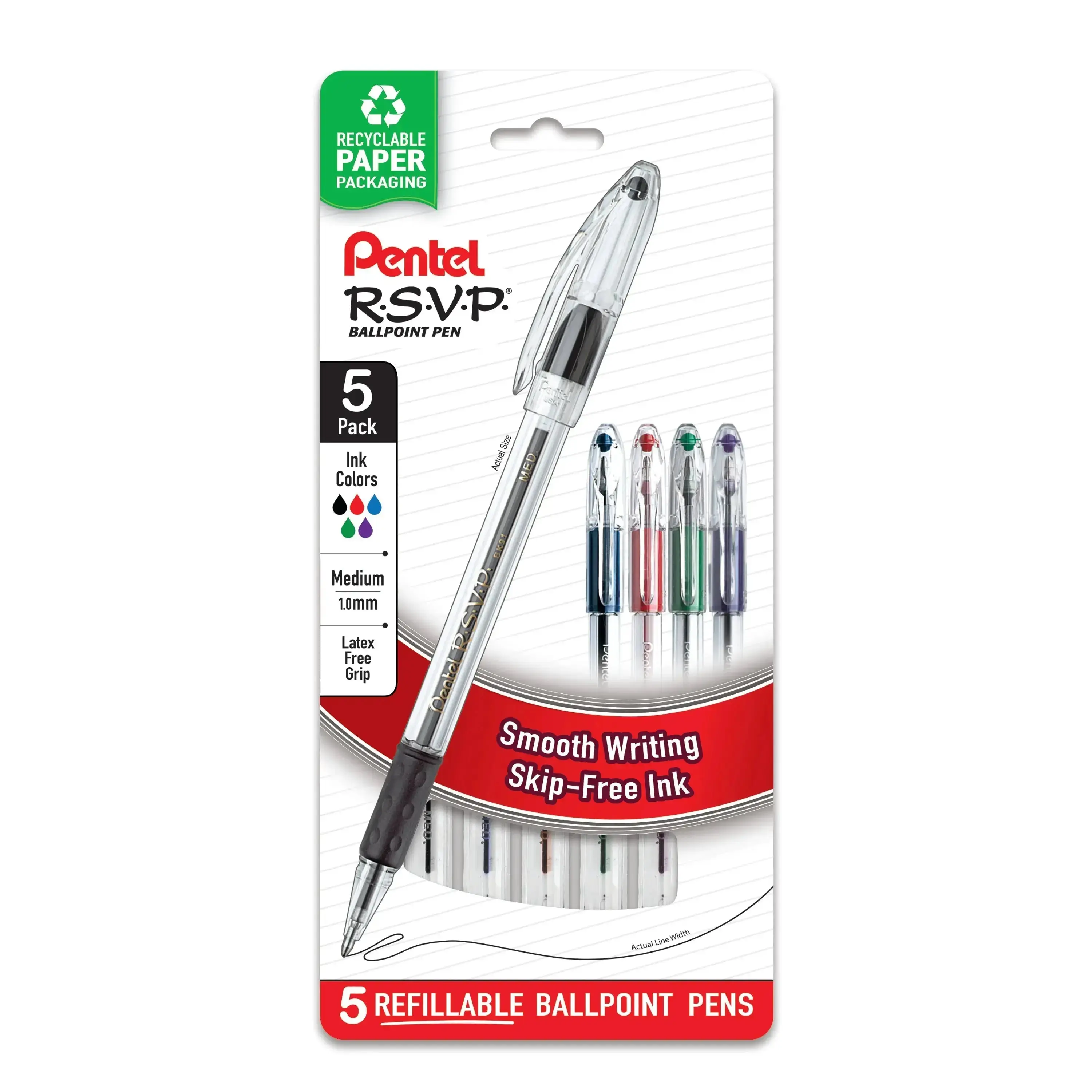 Pentel RSVP Ballpoint Pen, Assorted Packs