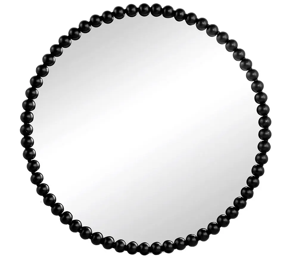 Harley Metal Beaded Round Mirror by Valerie