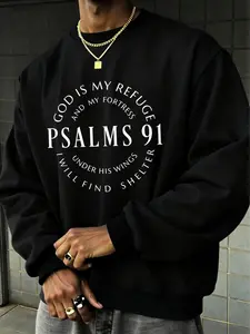 Faith Guardian Sweatshirt! Psalm 91 Religious Text Design, 'god Is My Refuge' Power, Casual Fall Wear, Spiritual Comfort Essential