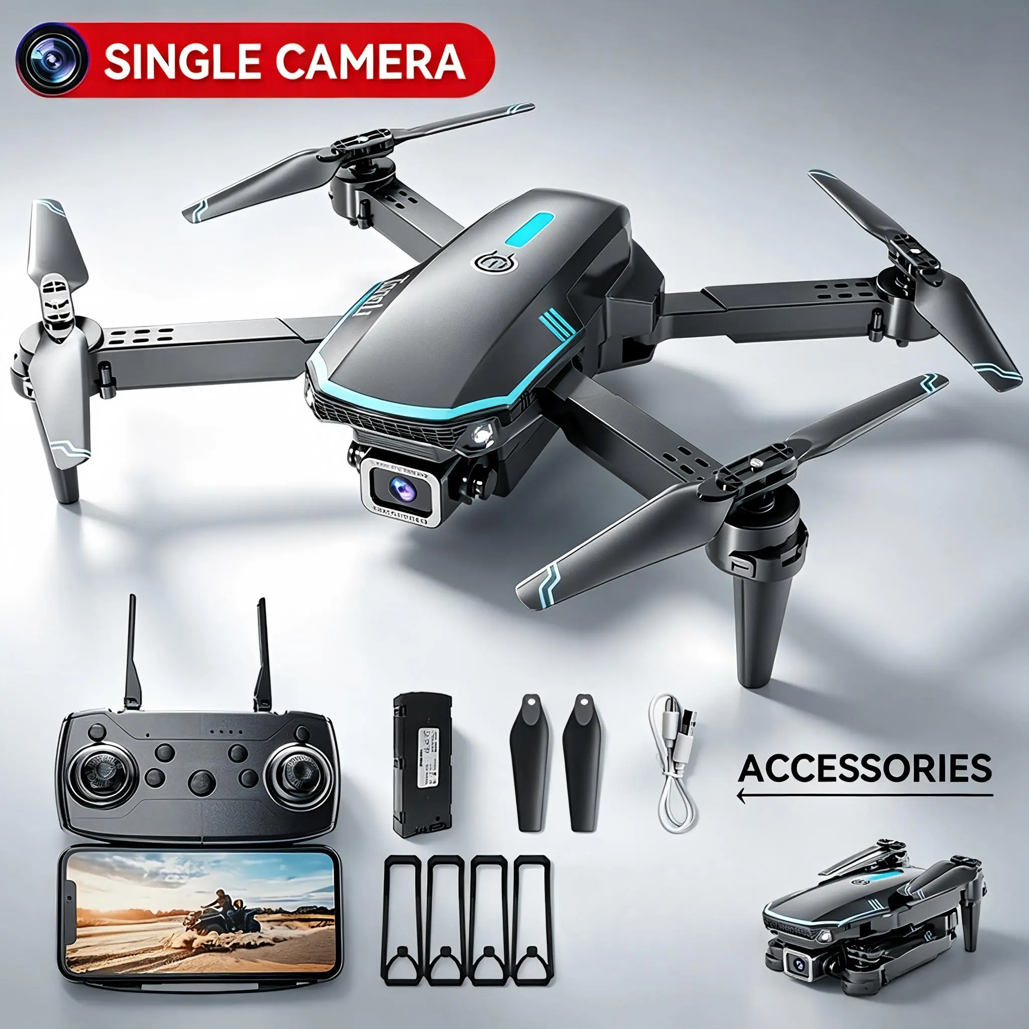 【Single Camera】Crash resistant one-key takeoff and landing-1 Battery