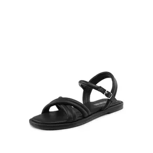 Dream Pairs Women's [Wonder Cloud] Gaia Square Toe Quilted Flat Sandals