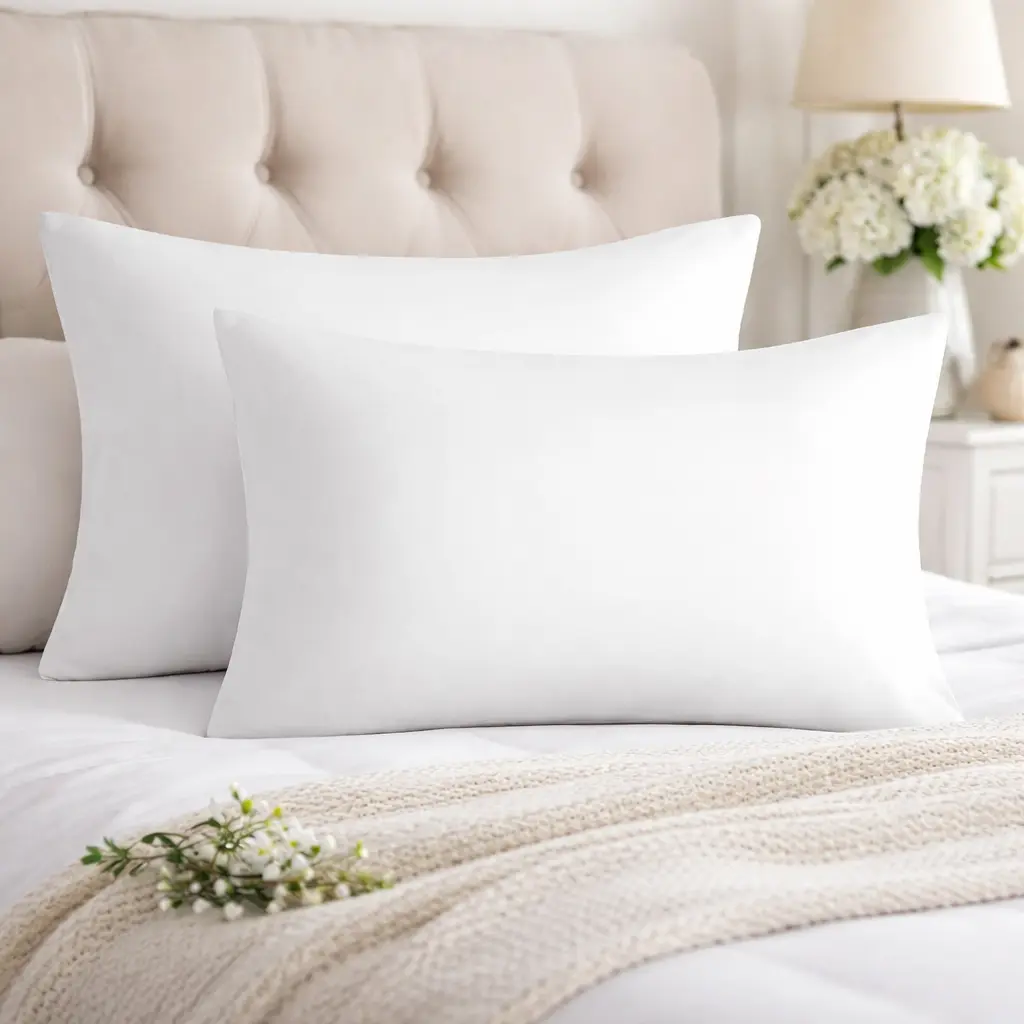Luxury Microfiber Pillowcases Set of 2 – Queen Size (20x30 Inches), Ultra Soft, Breathable & Cooling Pillow Covers – Bright White