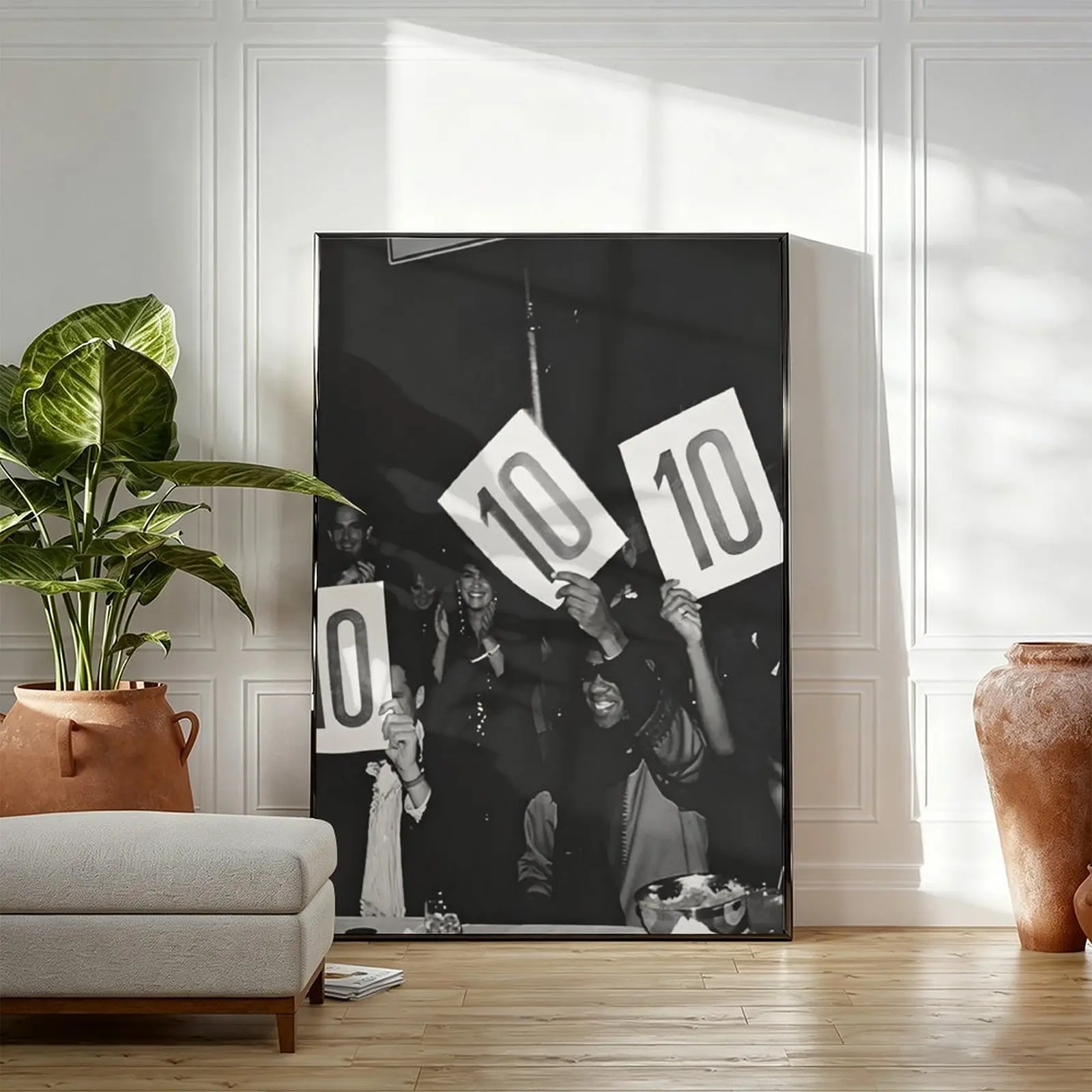 10-point scale scoreboard, motivational wall art poster, black-and-white style, Hypebeast-style wall decor, performance rating chart.