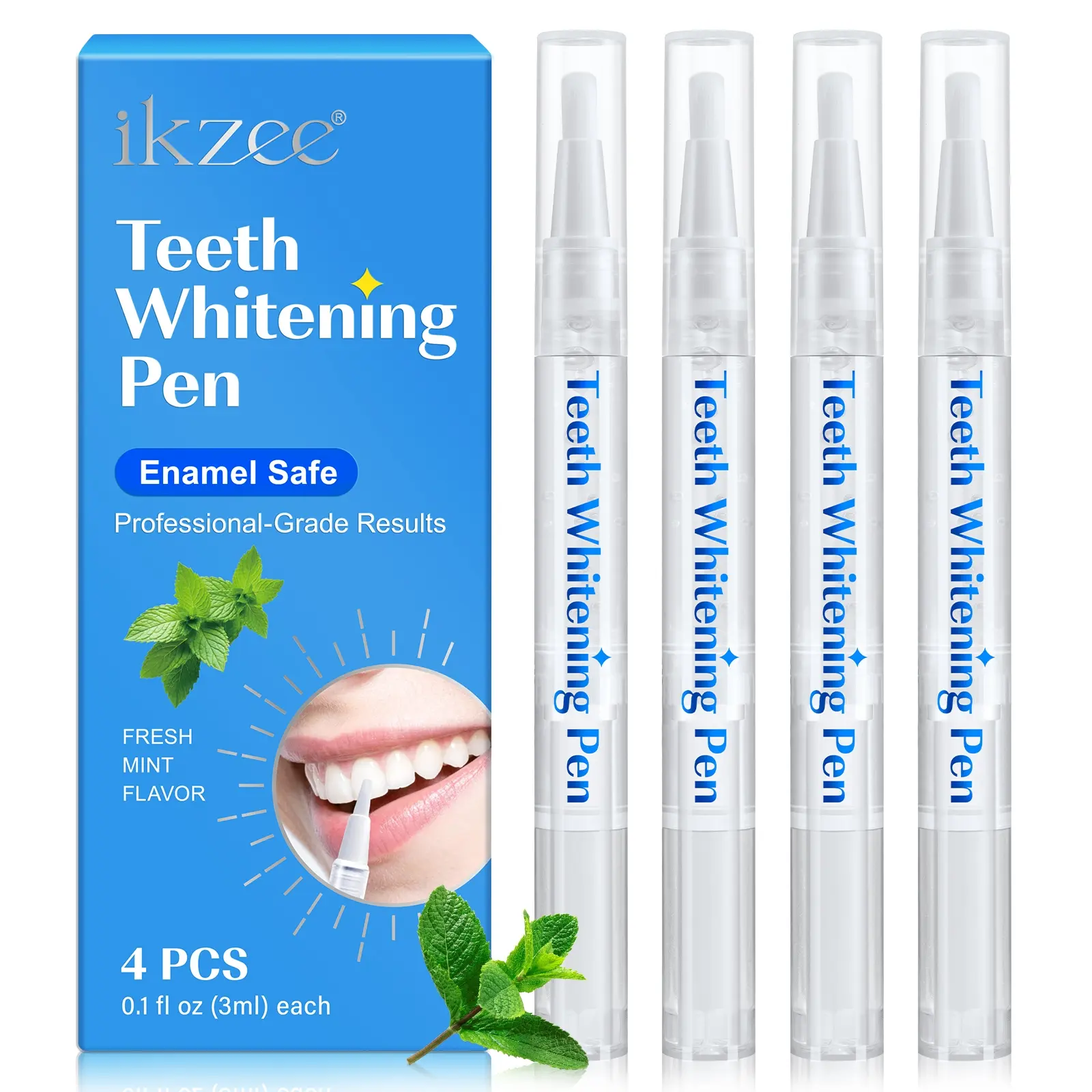 Ikzee Ultra Strong Teeth Brightening Serum, Oral Care Tooth Whitening Pen, Teeth Whitener Pen, Removes Stains and Makes Teeth Cleaner, Box of 4, Christmas Gift