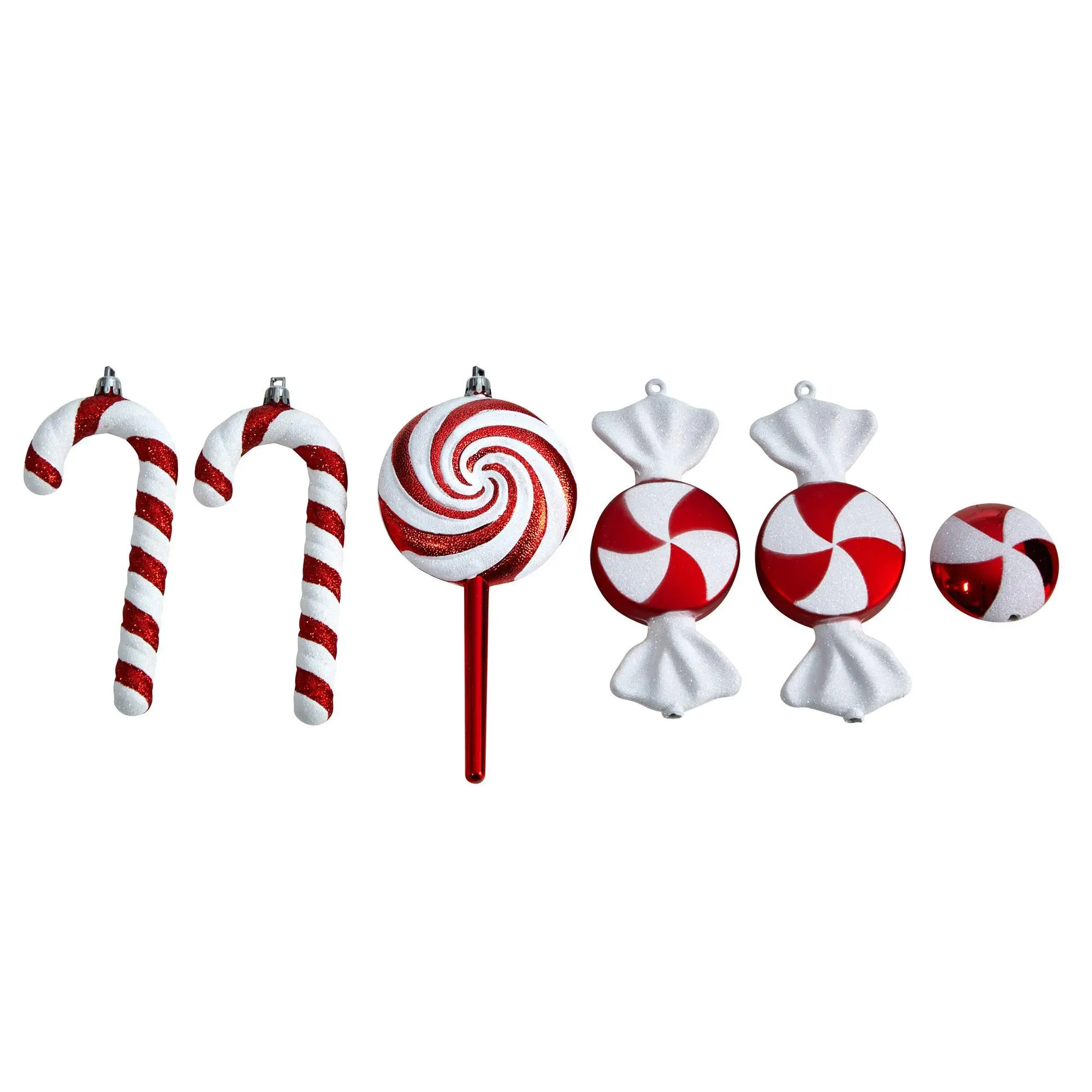 Nearly Natural 7" Candy Cane Deluxe Ornaments,t of 6