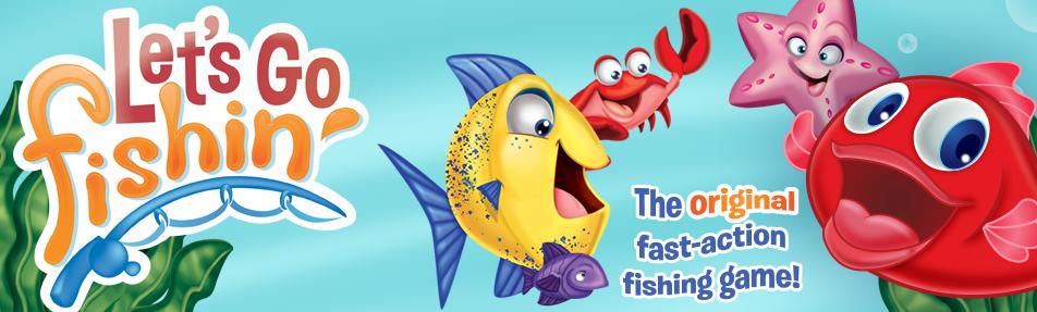 Let's Go Fishin' Classic Plastic Board Game - Original Fast-Action Rotating Board Fishing Toy for Age 4+, Boys, 1-4 Players, Fishing Fun Gifts