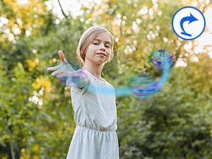 Flying Orb Ball Toy,Cosmic Globe Boomerang Hover Ball Galactic Fidget Spinner, Hand Drone Orbit, Cool Toys Gift for 6 7 8 9 10+ Year Old Boys Girls Teens Outdoor Toys(Blue)