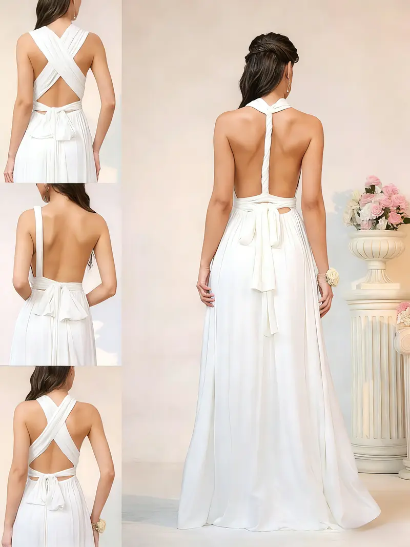 Bridesmaid Dress,72 Styles Convertible Long Plus Size Multi - Way Twist Wrap  Bandeau Dress - TikTok Shop