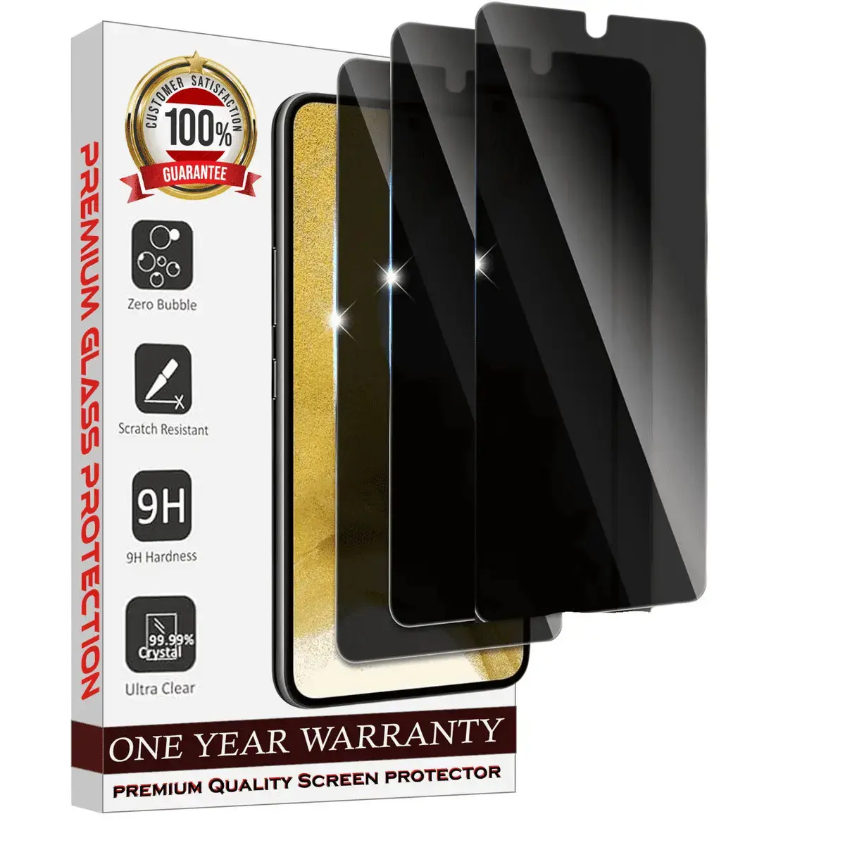 Entronix Anti-Spy Privacy Screen Protector Compatible with Galaxy S25 Ultra - 3 Piece Combo Protection Tempered