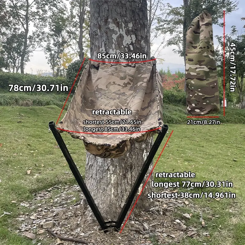 Outdoor Camping, Low-Profile Hunting Seat, Camouflage Foldable Portable Outdoor Furniture, Multi-Functional Metal and Fabric Design, Camping Folding Chairs, Lightweight Foldable Chair, Folding Chairs For Outside