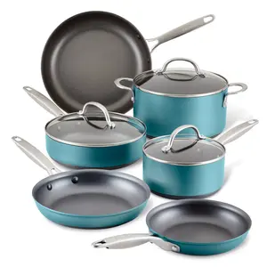 Anolon Achieve 9-Piece Hard Anodized Nonstick Cookware Set with Triple-Layer Premium Finish & Easy Clean Exterior