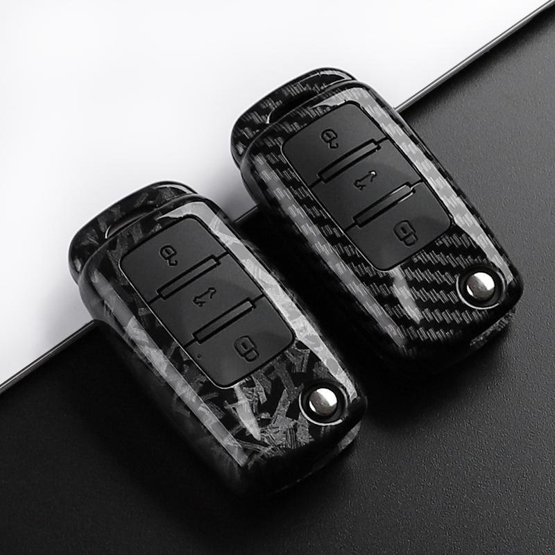 Abs Carbon Fiber Car Key Case for Volkswagen Polo Tiguan Passat B5 B6 B7 Golf 4 5 6 Mk6 Jetta Lavida Skoda Rapid Car Key Protector