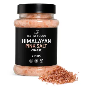 100% Organic HIMALAYAN PINK ROCK SALT, COARSE GRAIN JAR 2.2