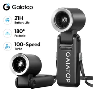 [21H Long Life] GAIATOP Foldable Handheld Fan, 180° Adjustable 6-Speed Mini Fan for Travel, Makeup & Work Summer Essential