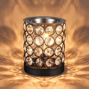 Wax Melt Warmer Candle Wax Warmer for Scented Wax 2 in 1 Wax Melts  Warmer Wax Cubes Melter  Office Deco Night Light Valentines Day Birthday Gifts for Women Mom Girl(01-Black)