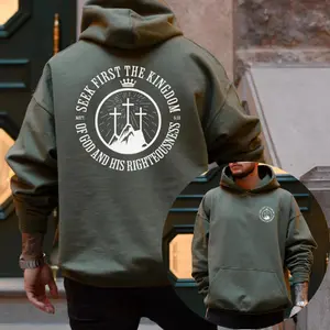 Seek First The Kingdom Hoodie - Sweatshirt, Men's Tee, Unisex Shirt, Religious Holiday Top, Scripture Tee, Resurrection Sunday Shirt, Full Size, Full Color