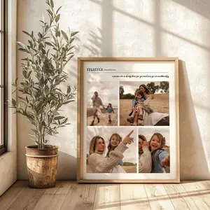 Personalized Mom Photo Collage Poster, Custom Family Picture Wall Art, Meaningful Mother’s Day Gift, Mama Birthday Keepsake, Heartfelt Home Decor