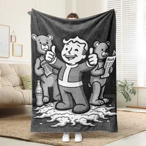 1 Comfortable Radiation-Themed Poster Flannel Blanket, Soft Printed Cooling Blanket, 100% Polyester Fiber, Perfect Gift For Family And Friends