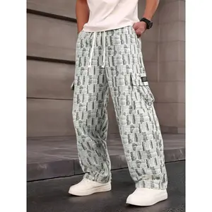 Men's Casual Linen and Cotton Pants, Lightweight Loose Fit, Casual Slant Pocket, Perfect for Beach, Yoga, Wide Leg Design for Comfortable WearGift