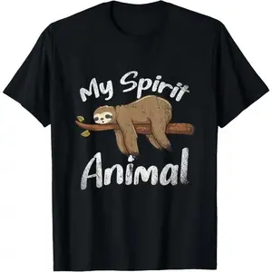 graphic tees Casual Cotton shortsleeve tees  My Spirit Animal Sloth T-Shirt90s graphic tees