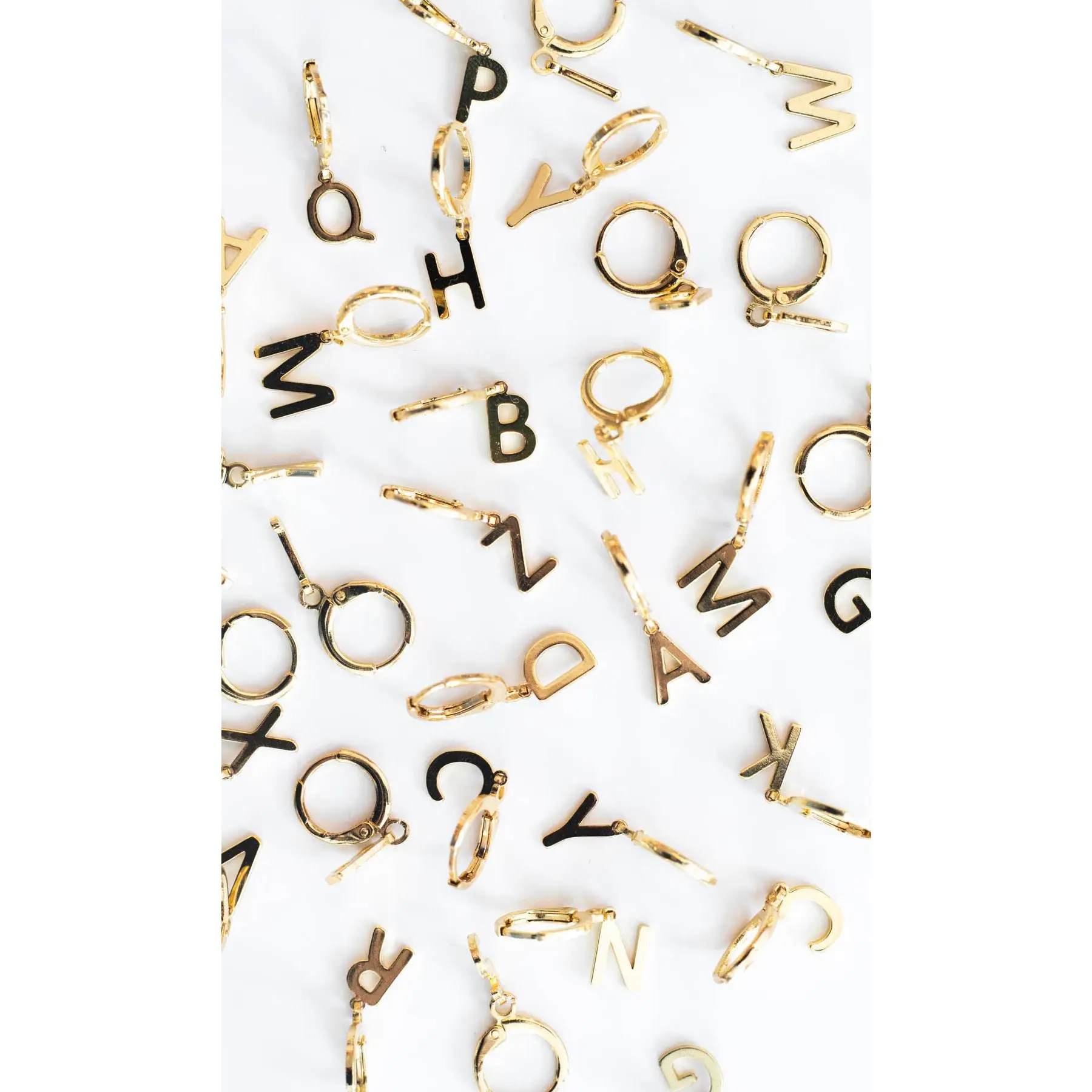 Initial Gold Plated Huggie Earrings A-Z