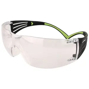 3M SecureFit Bifocal Safety Glasses Black/Lime with Clear Anti-Fog Lens