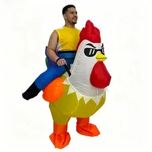 Inflatable Costume Adult, Riding Chicken Costume for Men/Women, Blow up Ride on Rooster, Funny Halloween Costumes Adult Christmas Holiday Party Suit
