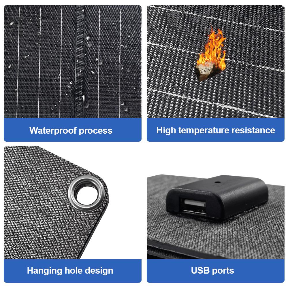 Portable Foldable Folding Solar Panel Monocrystalline Solar Panels Usb 24V Charger Outdoor Camping Waterproof