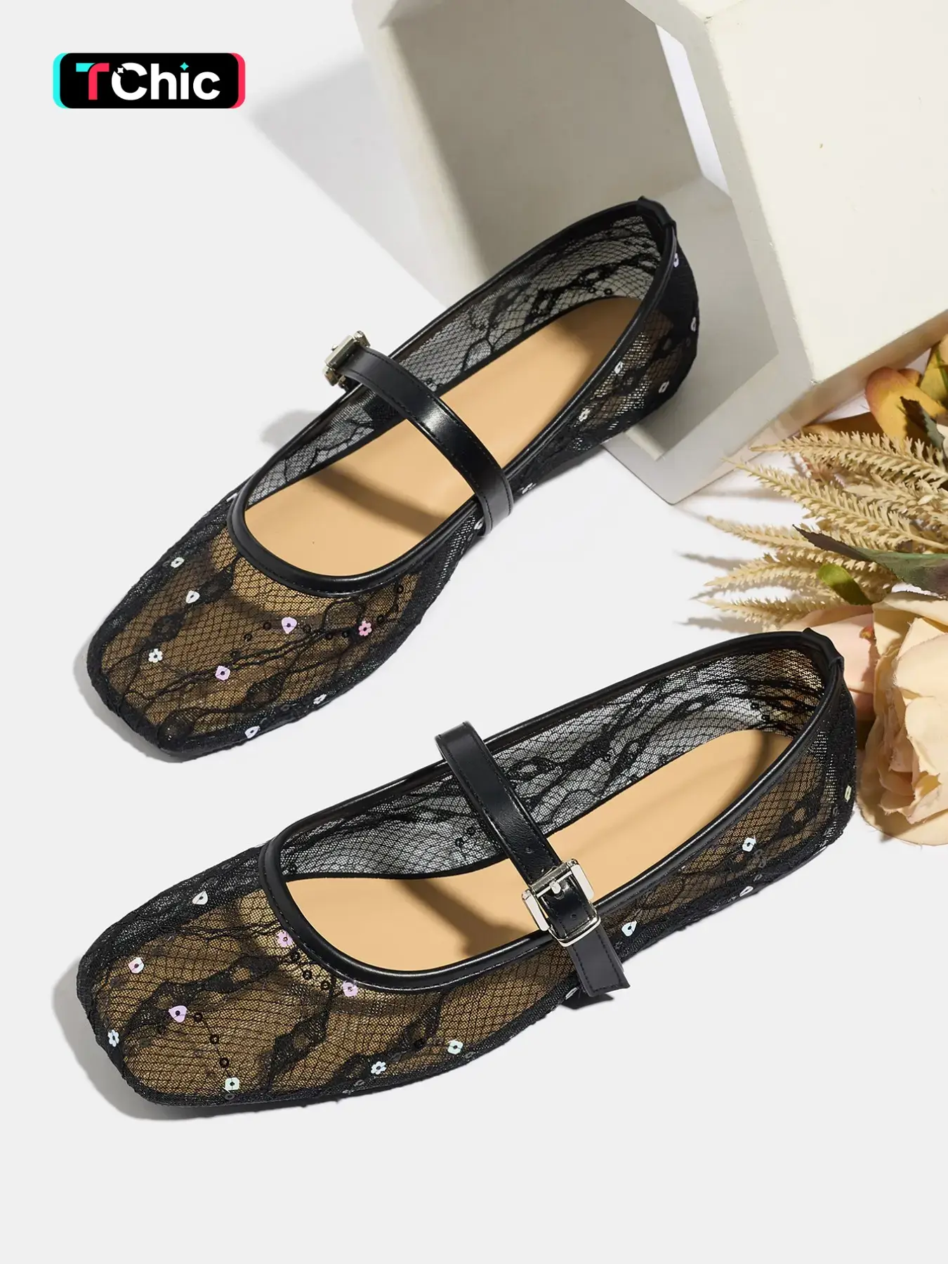 Women's Mary Jane Shoes, Summer Breathable Mesh Lace-Up Flats