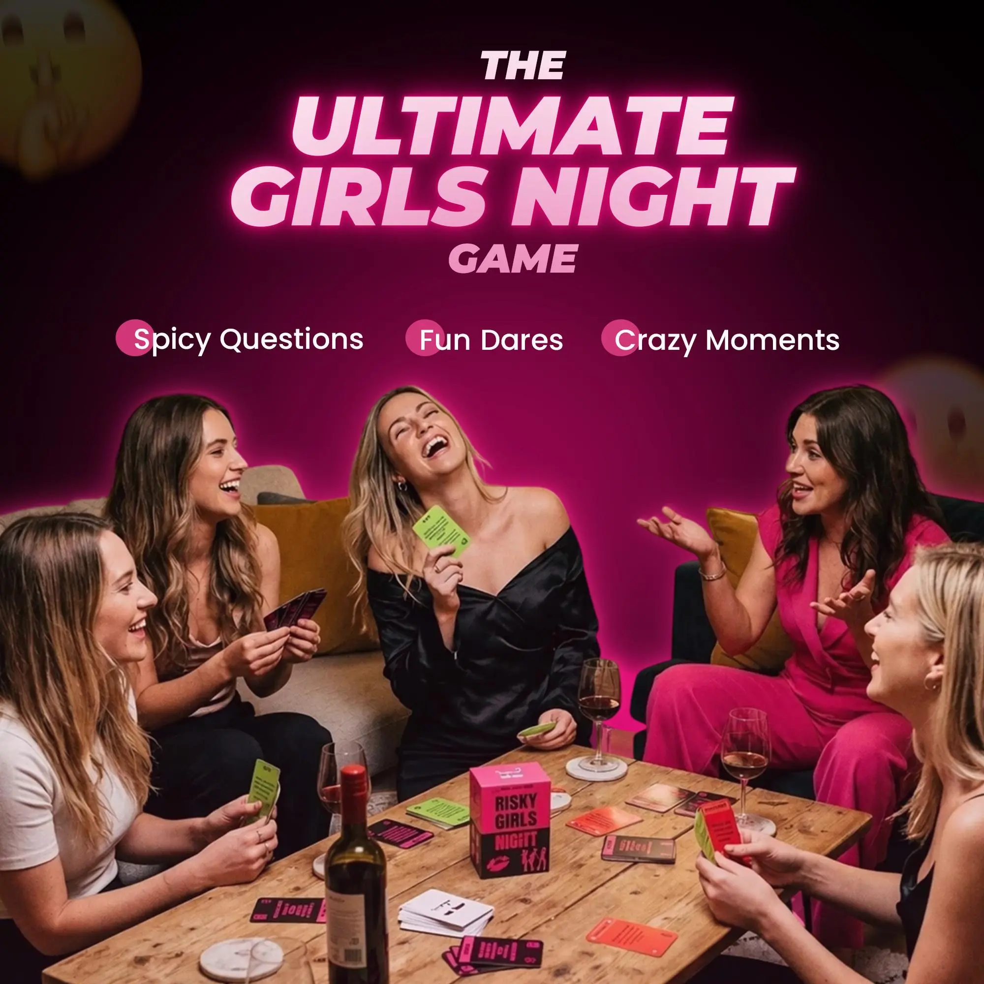 Risky Game Studios Risky Girls Night Game | Party Card Game for Ladies | Group Entertainment & Icebreaker Game | 150 Questions and Hilarious Dares Drinking Board Game | Girls Night | Bachelorette Party | Gift | Fun