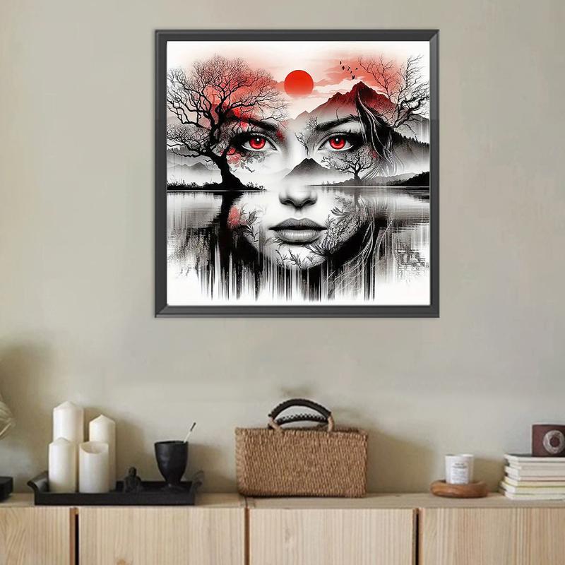 Paint By Numbers Kit On Canvas DIY Oil Art Silhouette Girl Face Picture40x40cm