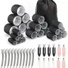 49-Piece Heatless Hair Curlers and Clips Set with Storage Bag, No-Heat Curling Rollers for All Hair Types, Heatless Styling Tool
