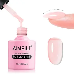 Hema Free 5 in 1 Builder Base Gel, Cruelty Free, Vegan, Strengthener Gel Translucent Gel Polish for Nail Art Manicure 10ML-153
