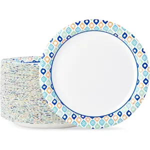 Paper Plates 10 Inch, 120 Count Disposable Paper Plates Bulk, Soak and Cut Proof for Party,Picnic, Family Gatherings