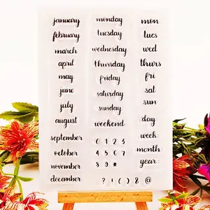 Week Month Year Date Clear  Calendar Number  Transparent Seal  for Holiday Card Making Decoration and DIY Scrapbooking Album DIY Crafts