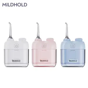 MILDHOLD Mini Portable Water Flosser, Cordless Oral Irrigator, Travel Water Pick, IPX7 Waterproof Rechargeable, 3 Pressure Modes,80ml Pocket Foldable Dental Cleaner, Ideal for Braces & Beginners, Daily Oral & Gum Surface Cleaning
