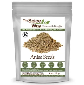 The Spice Way Premium Anise Seeds - Whole Pure Seeds, Premium Flavoring for Bread, Soups, Stews, Tea - Non GMO, No Additives