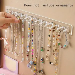 Acrylic Necklace Hanger, 1 Count Wall Mounted Jewelry Organizer, Jewelry Display Rack, Jewelry Storage Rack, Tool Organizer for Home and Office, Jewelry Holder Organizer