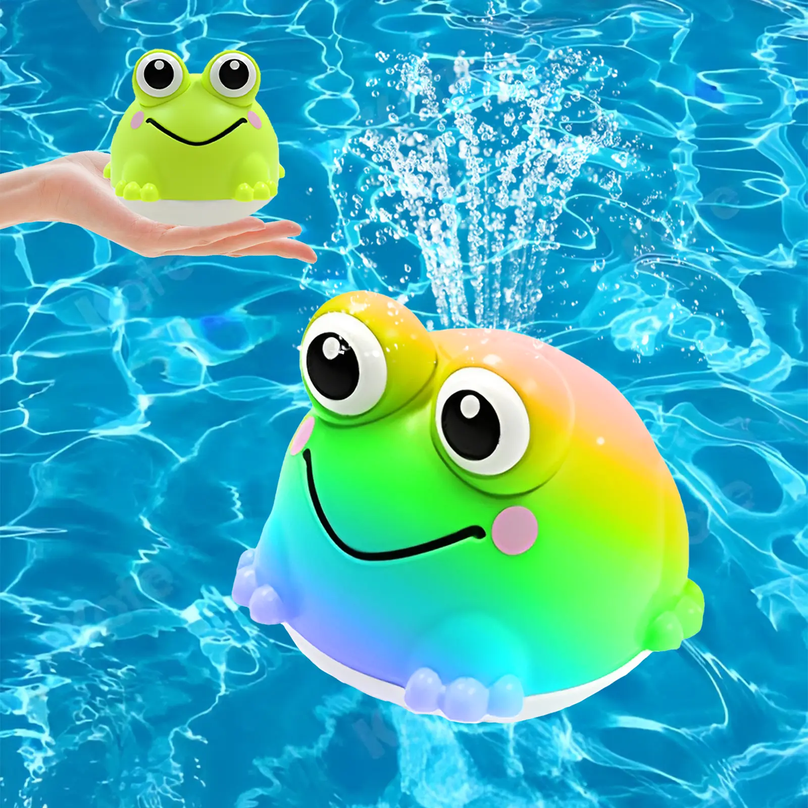 Frog Bath Water Sprinkler Toy，Water Spray Toy With Light & Rotation for Kids, Fun Waer Toy