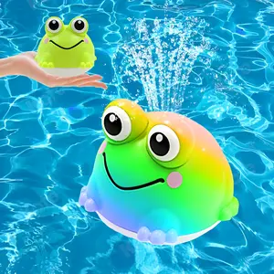 Frog Bath Water Sprinkler Toy，Water Spray Toy With Light & Rotation for Kids, Fun Waer Toy
